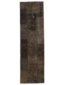  Persischer Patchwork Teppich 74X256 Läufer Schwarz/Braun (Wolle, Persien/Iran