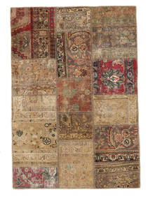 105X151 絨毯 パッチワーク モダン 茶色/ブラック (ウール, ペルシャ/イラン) Carpetvista