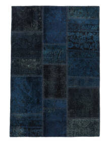 Patchwork Rug 102X149 Black Wool, Persia/Iran Carpetvista