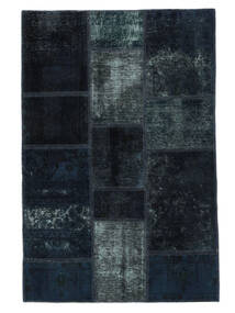 絨毯 パッチワーク 102X153 ブラック/ダークターコイズ (ウール, ペルシャ/イラン)