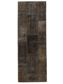  Patchwork Rug 74X209 Vintage Persian Wool Black/Brown Small Carpetvista