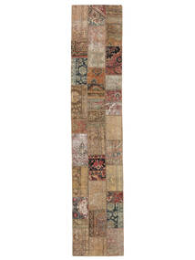 Patchwork Rug 85X414 Runner
 Brown/Orange Wool, Persia/Iran Carpetvista