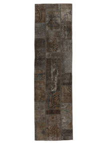 74X268 Tapis Patchwork Moderne De Couloir Noir/Marron (Laine, Perse/Iran) Carpetvista
