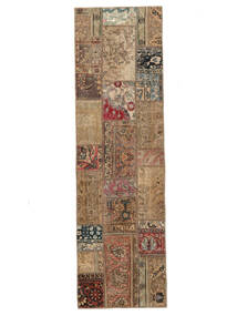 絨毯 ペルシャ パッチワーク 75X254 廊下 カーペット 茶色/ブラック (ウール, ペルシャ/イラン)