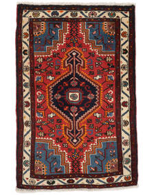 Hamadan Rug 62X96 Black/Dark Red Wool, Persia/Iran Carpetvista
