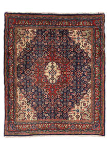  Persischer Sarough Teppich 65X79 Schwarz/Dunkelrot (Wolle, Persien/Iran)