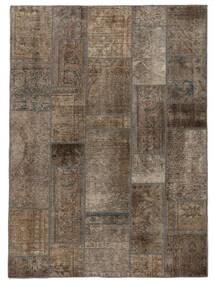 Patchwork Rug 169X231 Brown/Black Wool, Persia/Iran Carpetvista
