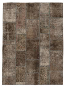Patchwork Rug 176X236 Brown/Black Wool, Persia/Iran Carpetvista