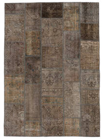 Patchwork Rug 169X235 Brown/Black Wool, Persia/Iran Carpetvista