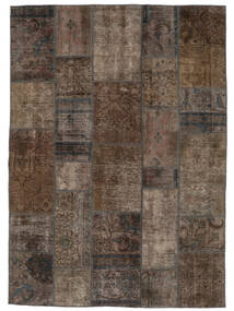 170X237 Patchwork Rug Modern Brown/Black (Wool, Persia/Iran) Carpetvista