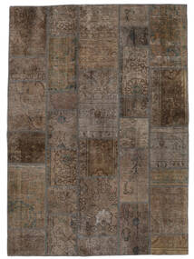 Patchwork Rug 172X238 Brown/Black Wool, Persia/Iran Carpetvista