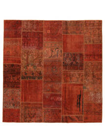 199X205 絨毯 Patchwork - Persien/Iran モダン 正方形 ダークレッド/ブラック (ウール, ペルシャ/イラン) Carpetvista