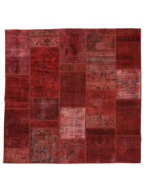  203X205 Patchwork Rug Square Dark Red/Black Persia/Iran Carpetvista