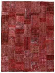 305X404 Tapis Patchwork Moderne Rouge Foncé/Noir Grand (Laine, Perse/Iran) Carpetvista