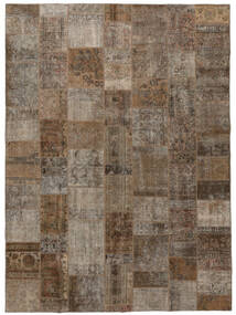 Patchwork Rug 304X412 Brown/Black Large Wool, Persia/Iran Carpetvista