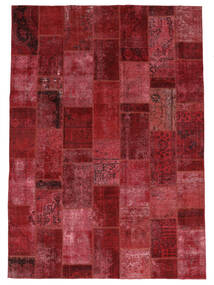 254X355 Patchwork Teppich Moderner Dunkelrot/Schwarz Großer (Wolle, Persien/Iran) Carpetvista