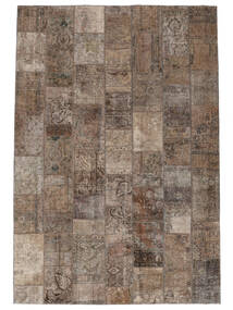 244X356 Patchwork Teppich Moderner Braun/Schwarz (Wolle, Persien/Iran) Carpetvista