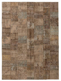 Patchwork Rug 301X412 Brown/Black Large Wool, Persia/Iran Carpetvista