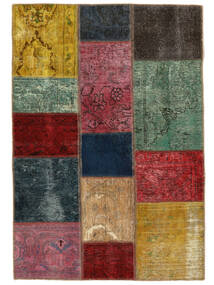  Persischer Patchwork Teppich 105X152 Schwarz/Braun (Wolle, Persien/Iran)