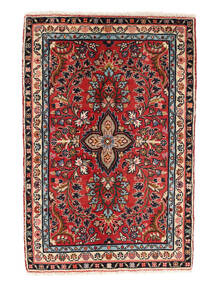 67X100 絨毯 オリエンタル アサダバード 黒/深紅色の (ウール, ペルシャ/イラン)