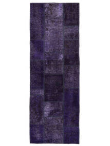 Tapis Patchwork 74X211 De Couloir Noir/Violet Foncé (Laine, Perse/Iran)