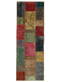 Persischer Patchwork Teppich 73X208 Läufer Schwarz/Dunkelrot (Wolle, Persien/Iran)