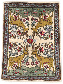  Orientalischer Asadabad Teppich 70X94 Braun/Beige Wolle, Persien/Iran Carpetvista