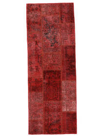 Tapis Persan Patchwork 75X205 De Couloir Rouge Foncé/Noir (Laine, Perse/Iran)