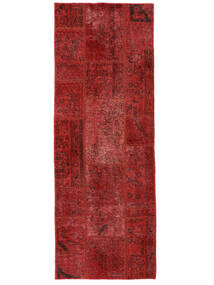 76X208 Alfombra Patchwork Moderna De Pasillo Rojo Oscuro/Negro (Lana, Persia/Irán) Carpetvista