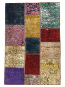  Patchwork Rug 103X152 Vintage Persian Wool Brown/Black Small Carpetvista