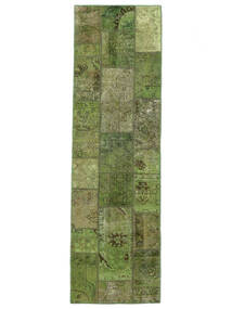  Persischer Patchwork Teppich 77X257 Läufer Dunkelgrün/Grün (Wolle, Persien/Iran)