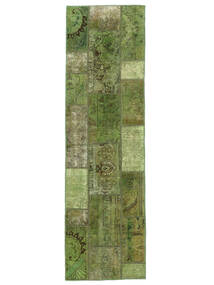  Persischer Patchwork Teppich 75X256 Läufer Dunkelgrün/Grün (Wolle, Persien/Iran)