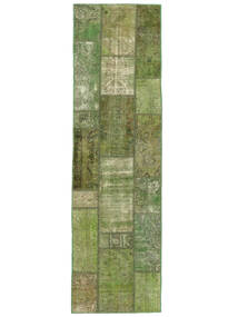 74X254 絨毯 パッチワーク モダン 廊下 カーペット グリーン/ダークグリーン (ウール, ペルシャ/イラン) Carpetvista