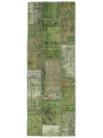 73X204 Patchwork Teppich Moderner Läufer Grün/Dunkelgrün (Wolle, Persien/Iran) Carpetvista
