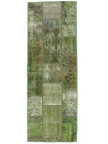 73X206 Patchwork Tæppe Moderne Løber Grøn/Mørkegrøn (Uld, Persien/Iran) Carpetvista
