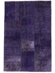  Patchwork Teppich 105X158 Vintage Persischer Wollteppich Schwarz/Dunkellila Klein Carpetvista