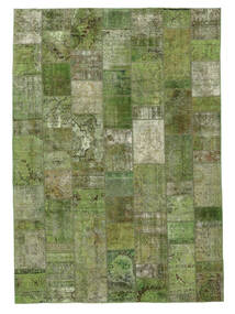 Patchwork Szőnyeg 258X362 Vintage Perzsa Gyapjúszőnyeg Sötétzöld/Zöld Nagy Carpetvista
