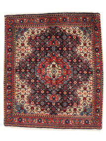 79X92 Tapete Sarough Oriental Preto/Vermelho Escuro (Lã, Pérsia/Irão) Carpetvista