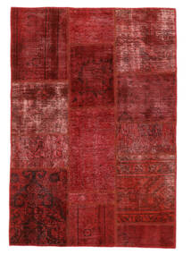 109X157 Patchwork Rug Modern Dark Red/Black (Wool, Persia/Iran) Carpetvista