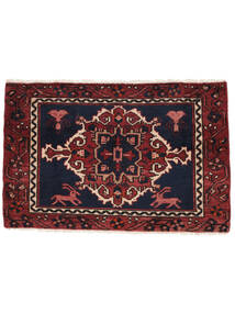  Hamadan Rug 60X93 Persian Wool Black/Dark Red Small Carpetvista