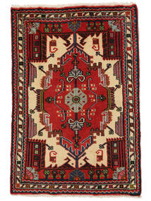 62X90 絨毯 ナハバンド オリエンタル ダークレッド/ブラック (ウール, ペルシャ/イラン) Carpetvista