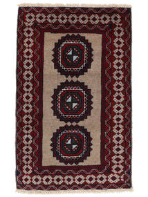 絨毯 ペルシャ バルーチ 80X125 ブラック/茶色 (ウール, ペルシャ/イラン)