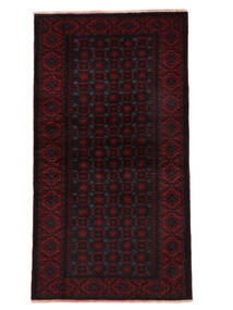 Tappeto Orientale Beluch 98X180 Nero/Rosso Scuro (Lana, Persia/Iran)