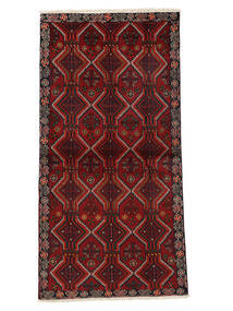 Persischer Belutsch Teppich 106X206 Schwarz/Dunkelrot (Wolle, Persien/Iran)