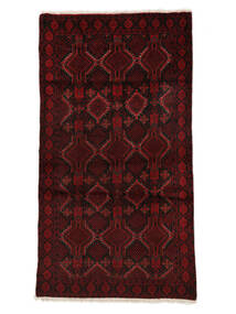 Tapete Persa Balúchi 96X181 Preto/Vermelho Escuro (Lã, Pérsia/Irão)
