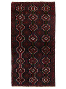  Persischer Belutsch Teppich 86X164 Schwarz/Dunkelrot Carpetvista