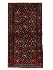 Tapete Oriental Balúchi 108X201 Preto/Vermelho Escuro (Lã, Pérsia/Irão)