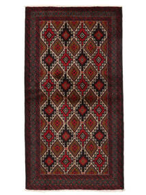 Tapis D'orient Baloutche 105X191 Noir/Rouge Foncé (Laine, Perse/Iran