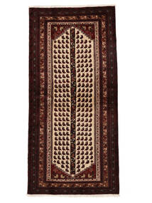 110X228 絨毯 バルーチ オリエンタル ブラック/茶色 (ウール, ペルシャ/イラン) Carpetvista