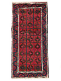 94X193 Baluch Rug Oriental Runner
 Black/Dark Red (Wool, Persia/Iran)
